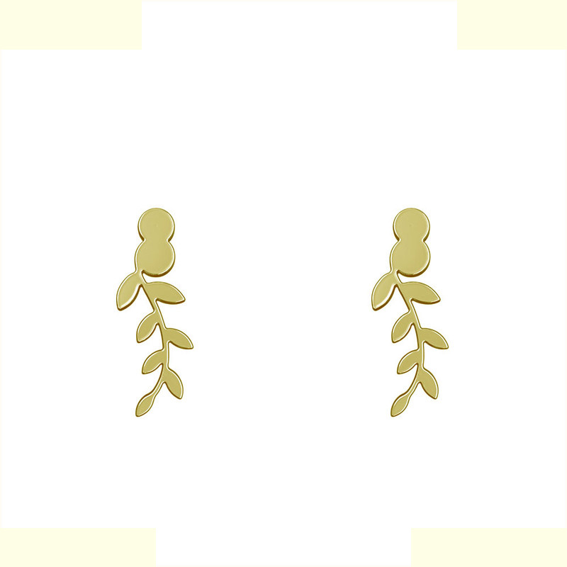 گوشواره طلا 18 عیار زنانه مدوپد مدل برگ کد GA1-11732