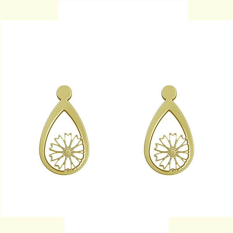 گوشواره طلا 18 عیار زنانه مدوپد مدل گل کد GA1-11751