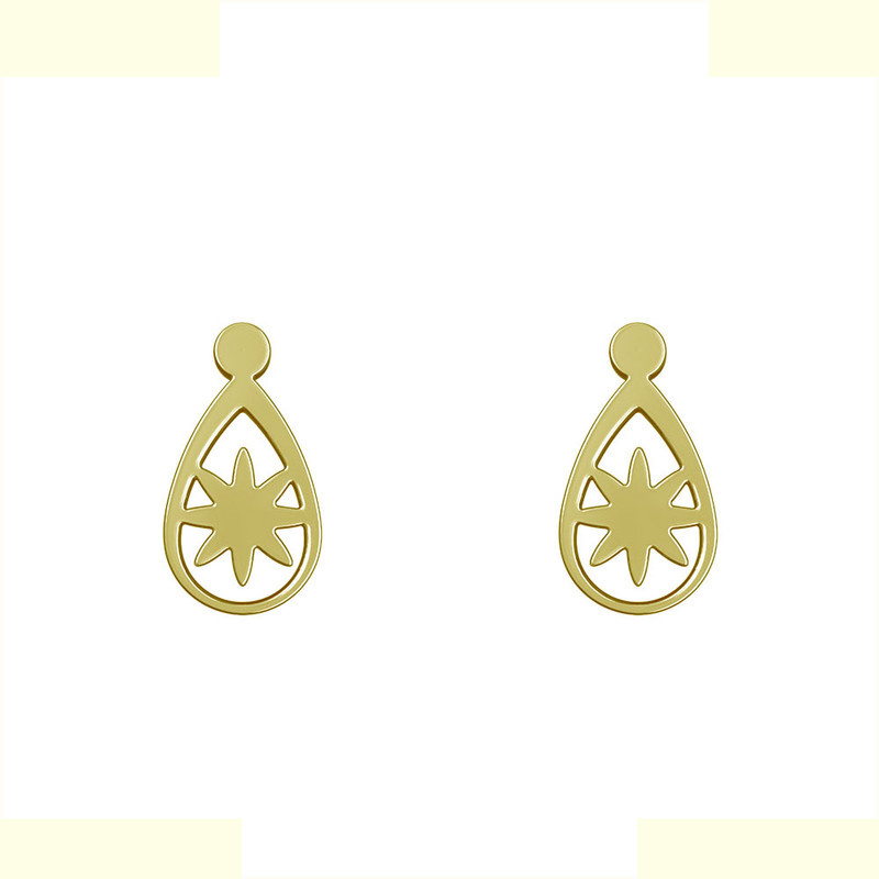 گوشواره طلا 18 عیار زنانه مدوپد مدل گل کد GA1-11760