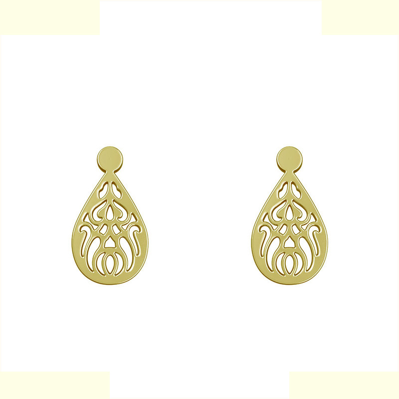 گوشواره طلا 18 عیار زنانه مدوپد مدل هندسی کد GA1-11765