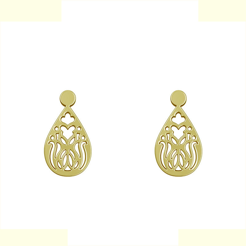 گوشواره طلا 18 عیار زنانه مدوپد مدل هندسی کد GA1-11767