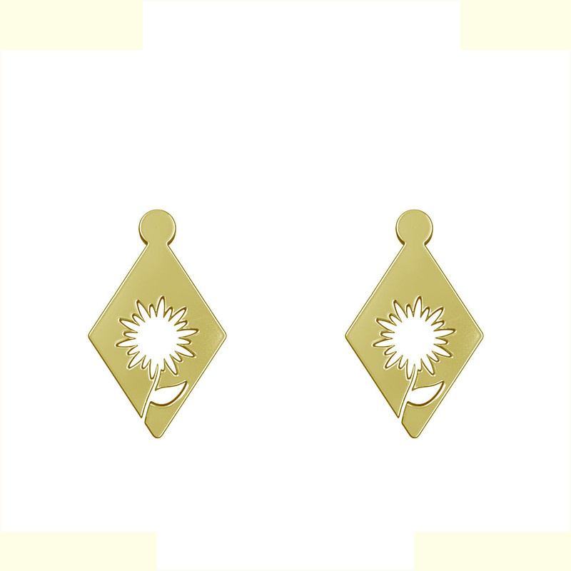 گوشواره طلا 18 عیار زنانه مدوپد مدل گل کد GA1-11775