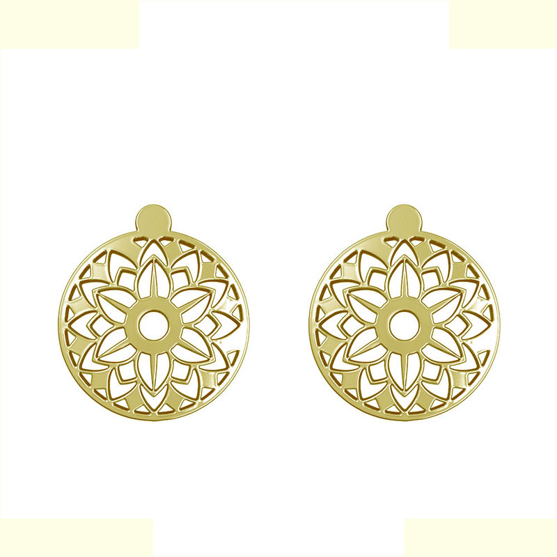 گوشواره طلا 18 عیار زنانه مدوپد مدل دایره اسلیمی کد GA1-11778