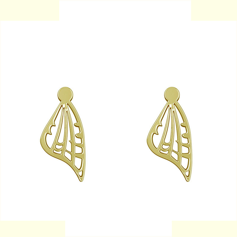 گوشواره طلا 18 عیار زنانه مدوپد مدل بال پروانه کد GA1-11793