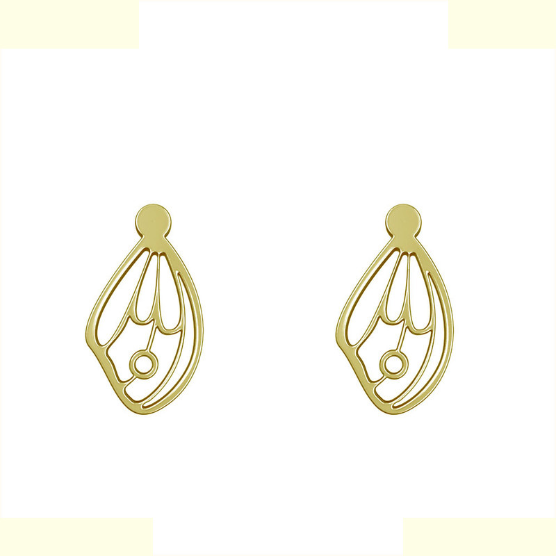 گوشواره طلا 18 عیار زنانه مدوپد مدل بال پروانه کد GA1-11800