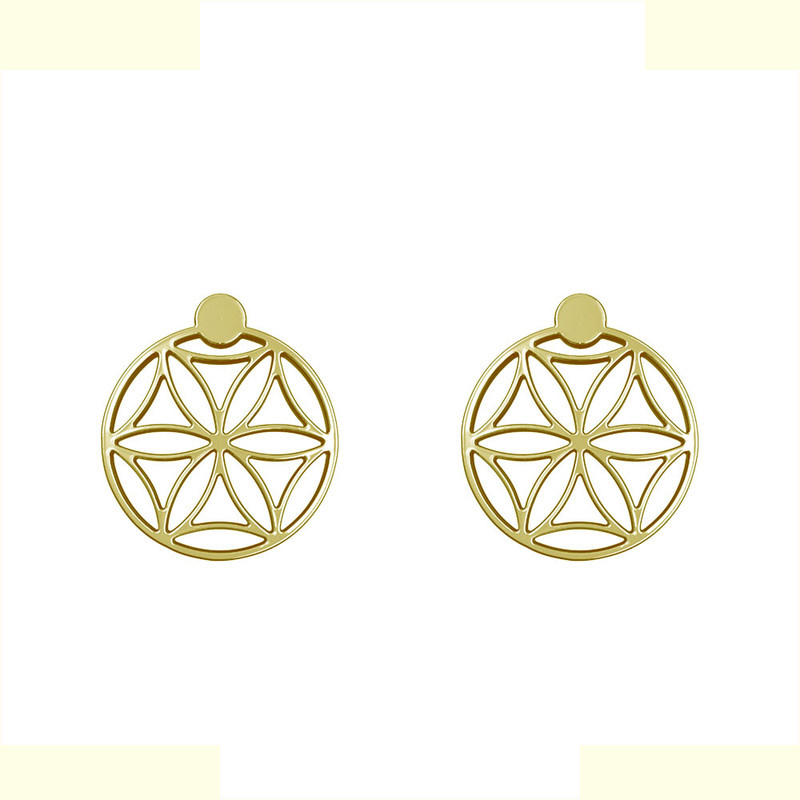 گوشواره طلا 18 عیار زنانه مدوپد مدل ستاره کد GA1-11826