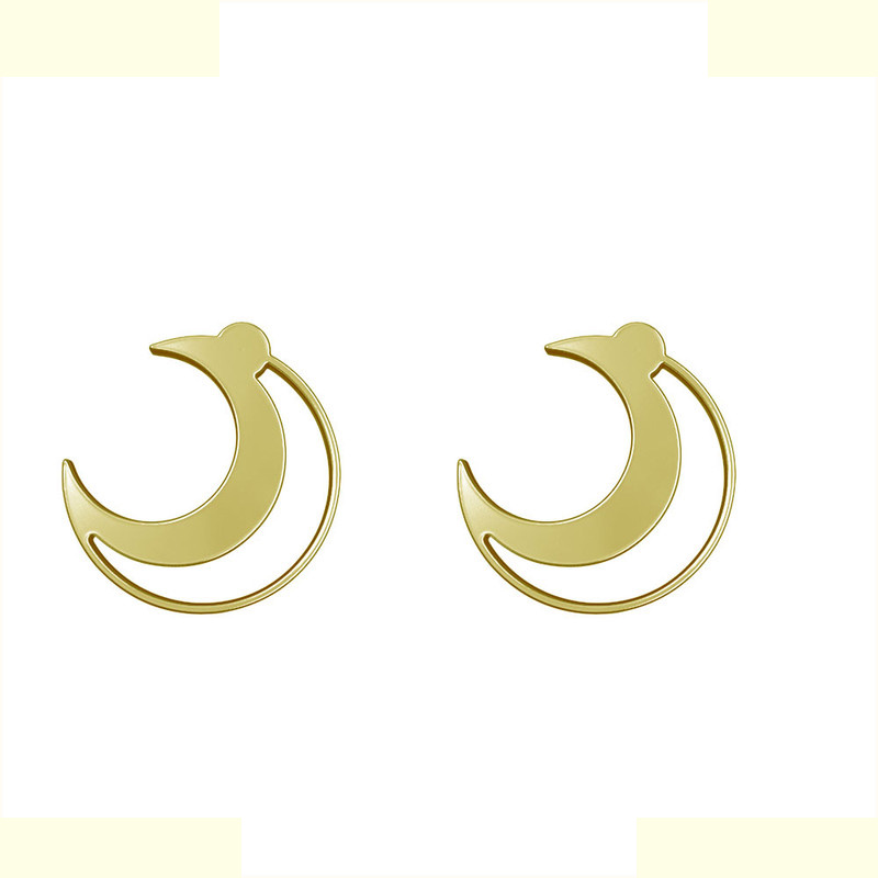 گوشواره طلا 18 عیار زنانه مدوپد مدل ماه کد GA1-11858