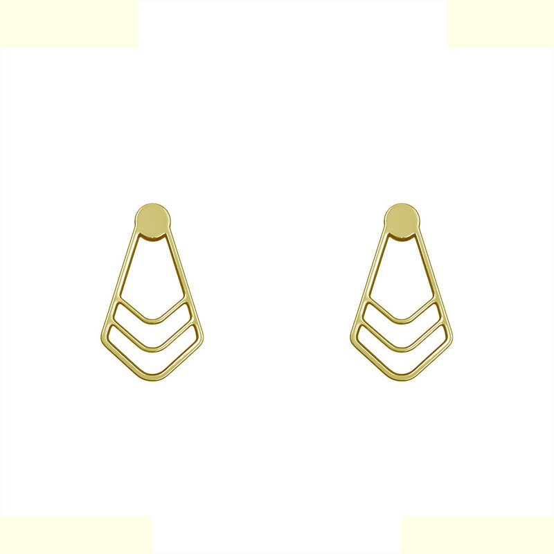 گوشواره طلا 18 عیار زنانه مدوپد مدل هندسی کد GA1-11894