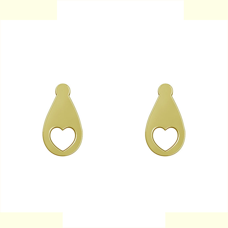 گوشواره طلا 18 عیار زنانه مدوپد مدل قلب کد GA1-11953