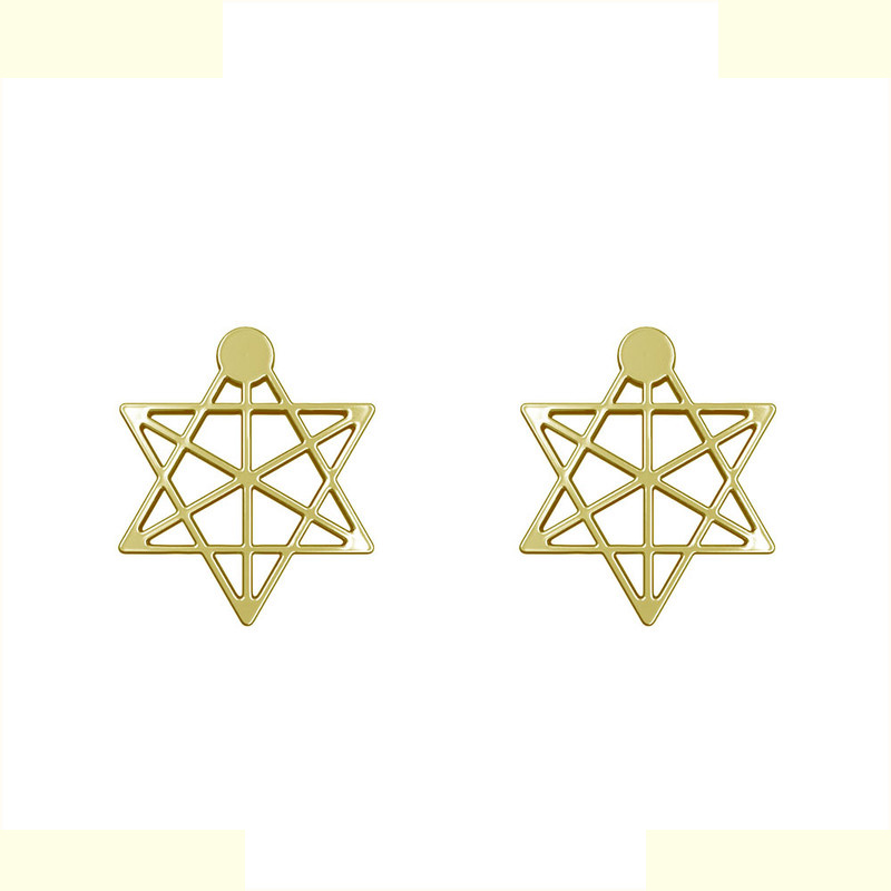گوشواره طلا 18 عیار زنانه مدوپد مدل ستاره کد GA1-11980