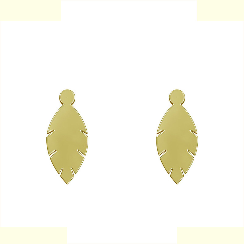 گوشواره طلا 18 عیار زنانه مدوپد مدل برگ کد GA1-12023