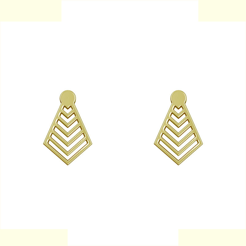 گوشواره طلا 18 عیار زنانه مدوپد مدل لوزی کد GA1-12035