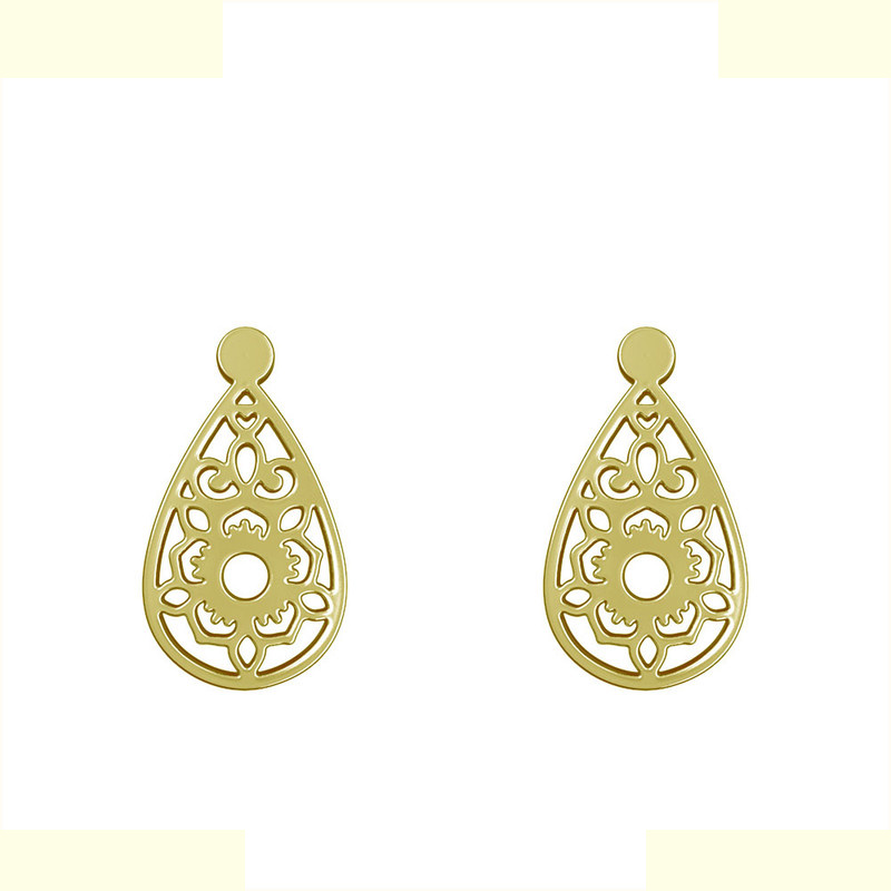 گوشواره طلا 18 عیار زنانه مدوپد مدل اسلیمی کد GA1-12041