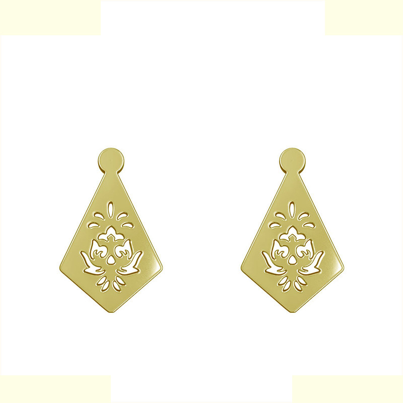 گوشواره طلا 18 عیار زنانه مدوپد مدل اسلیمی کد GA1-12046