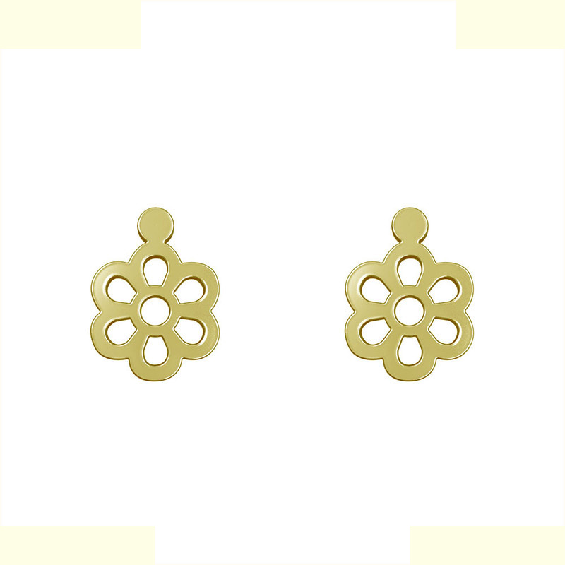 گوشواره طلا 18 عیار زنانه مدوپد مدل گل کد GA1-12050