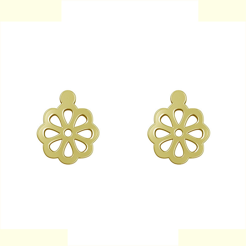 گوشواره طلا 18 عیار زنانه مدوپد مدل گل کد GA1-12070