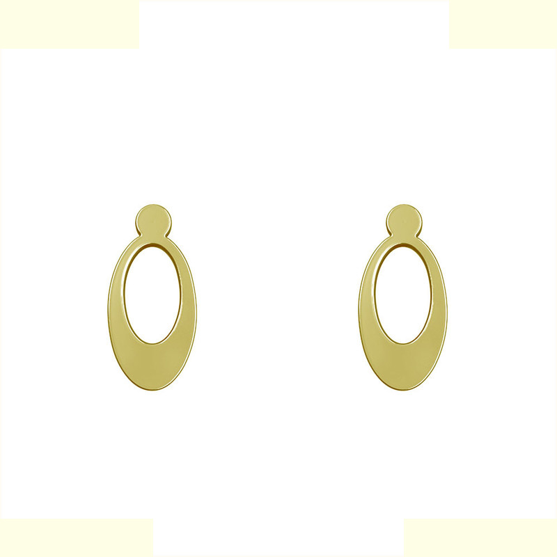 گوشواره طلا 18 عیار زنانه مدوپد مدل بیضی کد GA1-12075