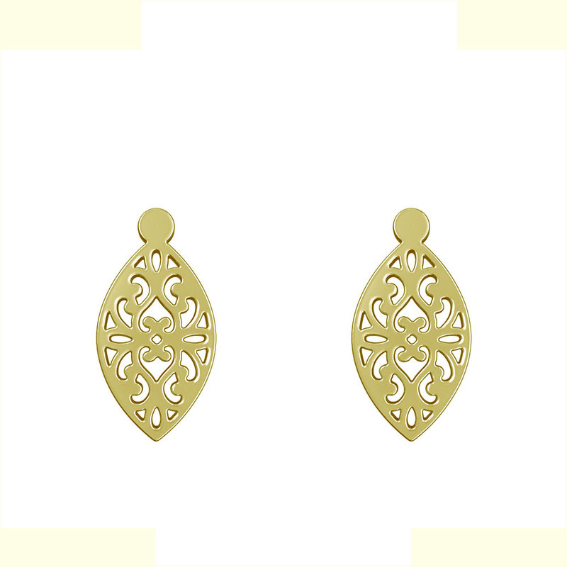 گوشواره طلا 18 عیار زنانه مدوپد مدل اسلیمی کد GA1-12088