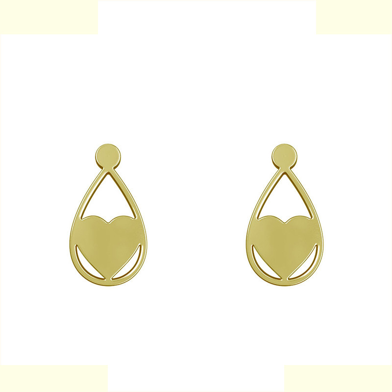 گوشواره طلا 18 عیار زنانه مدوپد مدل قلب کد GA1-12090