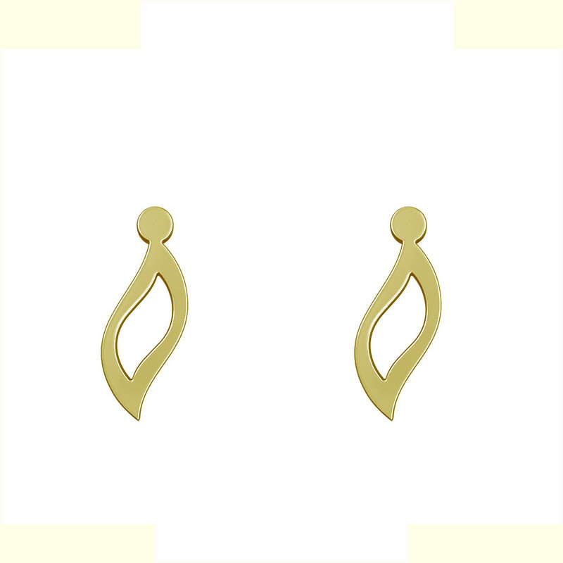 گوشواره طلا 18 عیار زنانه مدوپد مدل هندسی کد GA1-12091