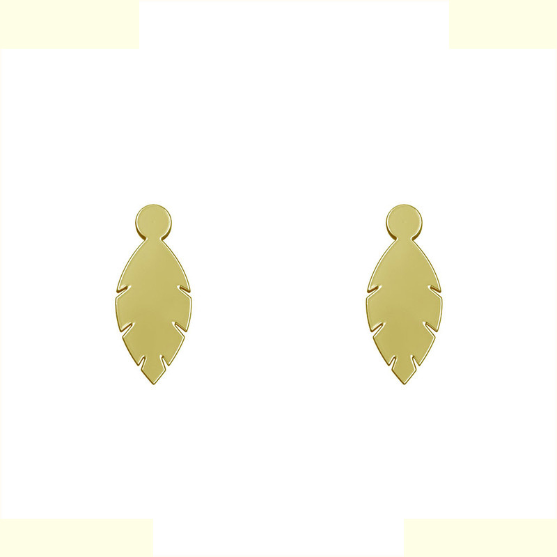 گوشواره طلا 18 عیار زنانه مدوپد مدل برگ کد GA1-12094