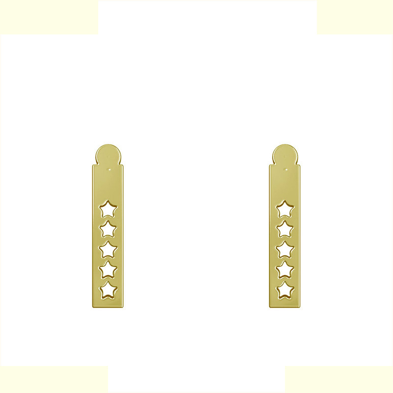 گوشواره طلا 18 عیار زنانه مدوپد مدل مستطیل و ستاره کد GA1-12109