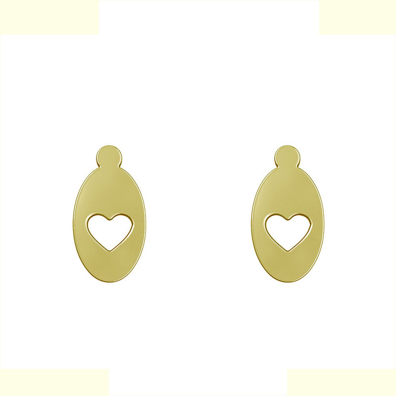 گوشواره طلا 18 عیار زنانه مدوپد مدل قلب کد GA1-12110