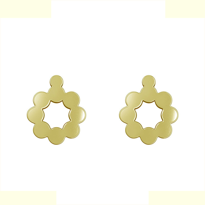 گوشواره طلا 18 عیار زنانه مدوپد مدل گل کد GA1-12117