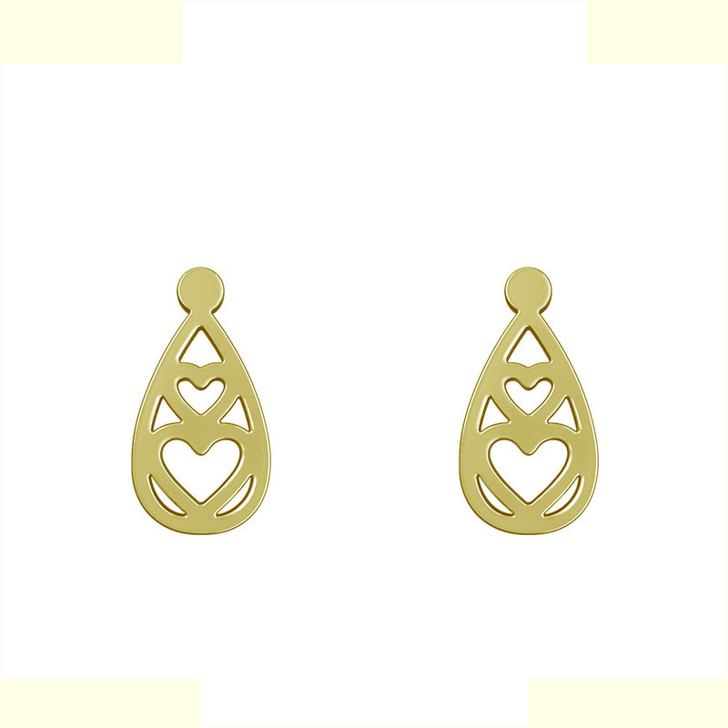 گوشواره طلا 18 عیار زنانه مدوپد مدل قلب کد GA1-12124