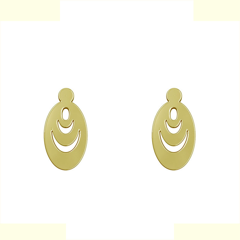 گوشواره طلا 18 عیار زنانه مدوپد مدل بیضی کد GA1-12131