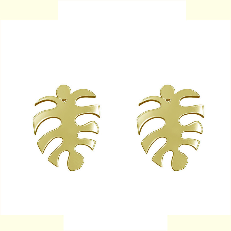 گوشواره طلا 18 عیار زنانه مدوپد مدل برگ کد GA1-12142