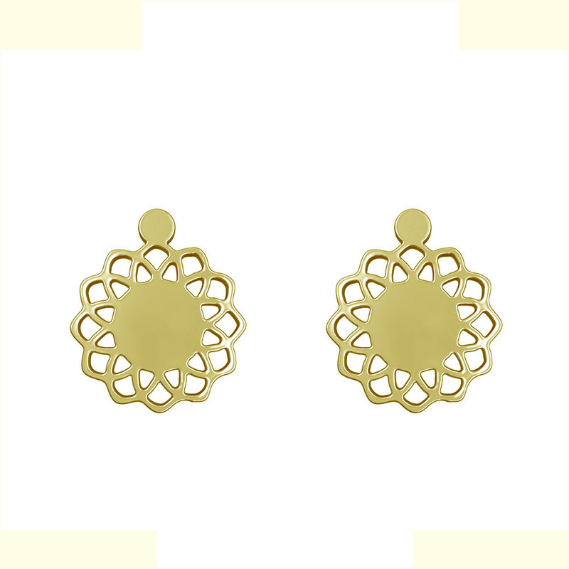 گوشواره طلا 18 عیار زنانه مدوپد مدل گل کد GA1-12160