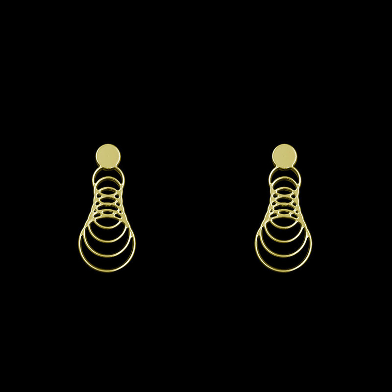 گوشواره طلا 18 عیار زنانه مدوپد مدل دایره حلقه ای کد GA1-12168