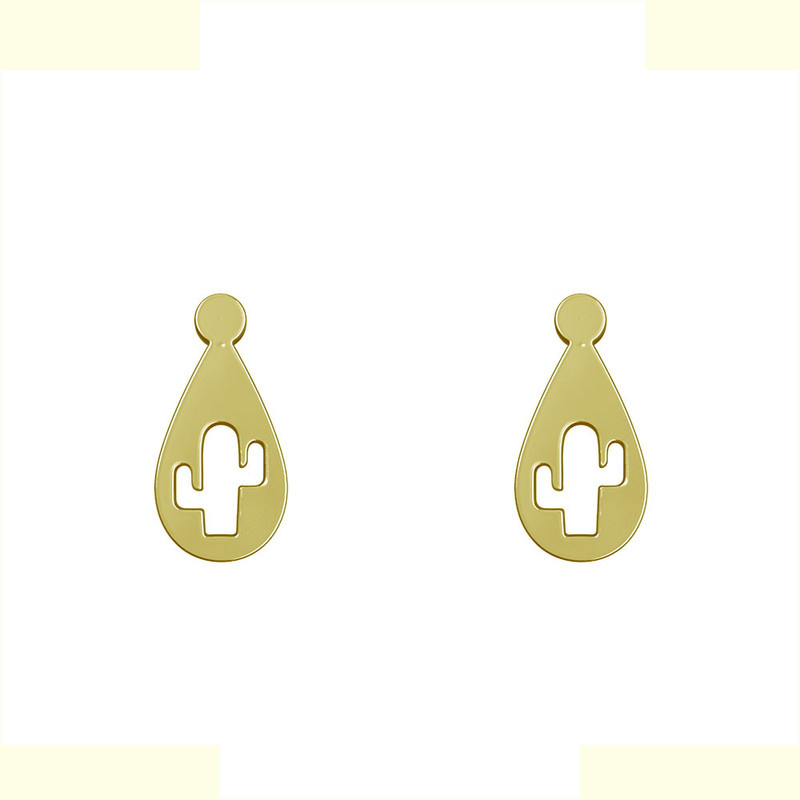 گوشواره طلا 18 عیار زنانه مدوپد مدل کاکتوس کد GA1-12172