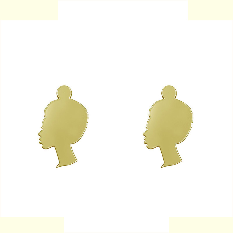 گوشواره طلا 18 عیار زنانه مدوپد مدل صورت کد GA1-12199