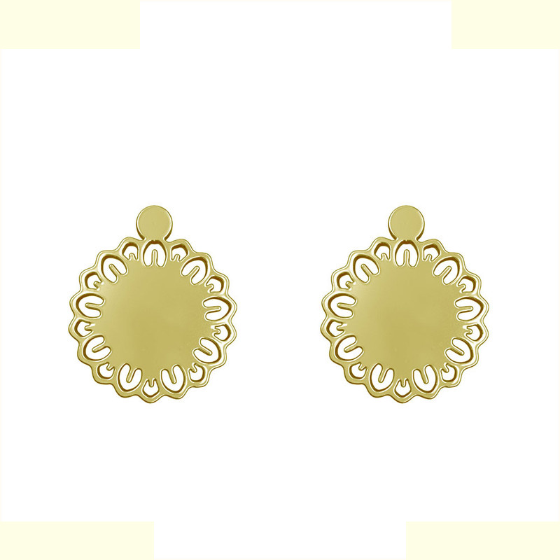 گوشواره طلا 18 عیار زنانه مدوپد مدل گل کد GA1-12200