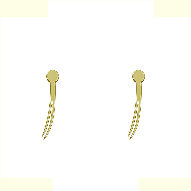 گوشواره طلا 18 عیار زنانه مدوپد مدل تار مو کد GA1-12204