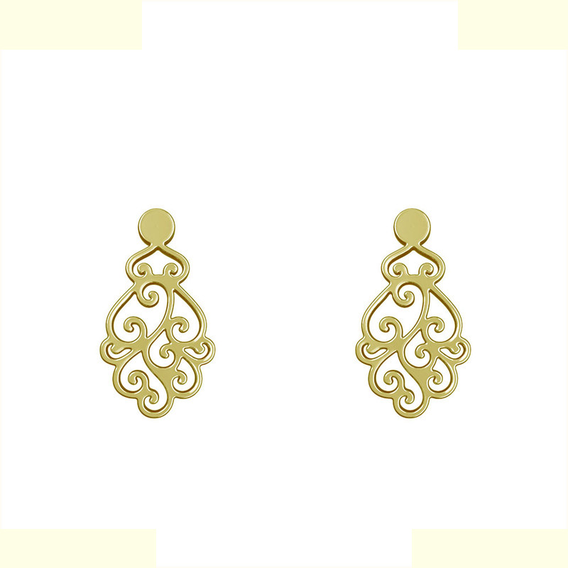 گوشواره طلا 18 عیار زنانه مدوپد مدل اسلیمی کد GA1-12205