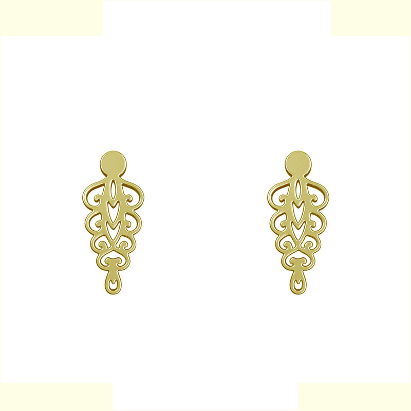 گوشواره طلا 18 عیار زنانه مدوپد مدل اسلیمی کد GA1-12206