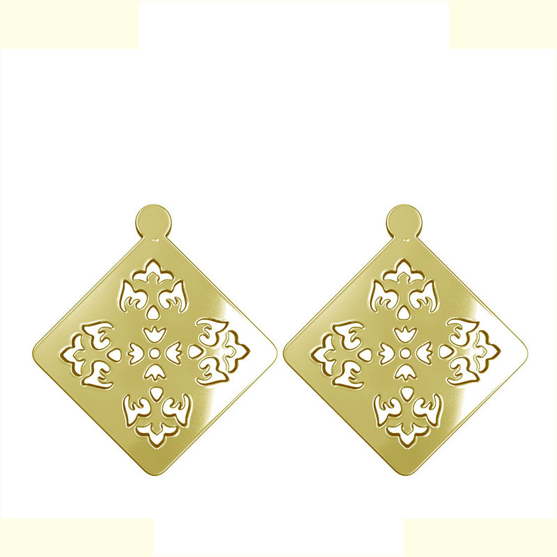 گوشواره طلا 18 عیار زنانه مدوپد مدل لوزی کد GA1-12207