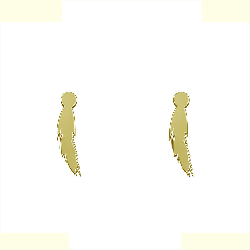 گوشواره طلا 18 عیار زنانه مدوپد مدل پر کد GA1-12217