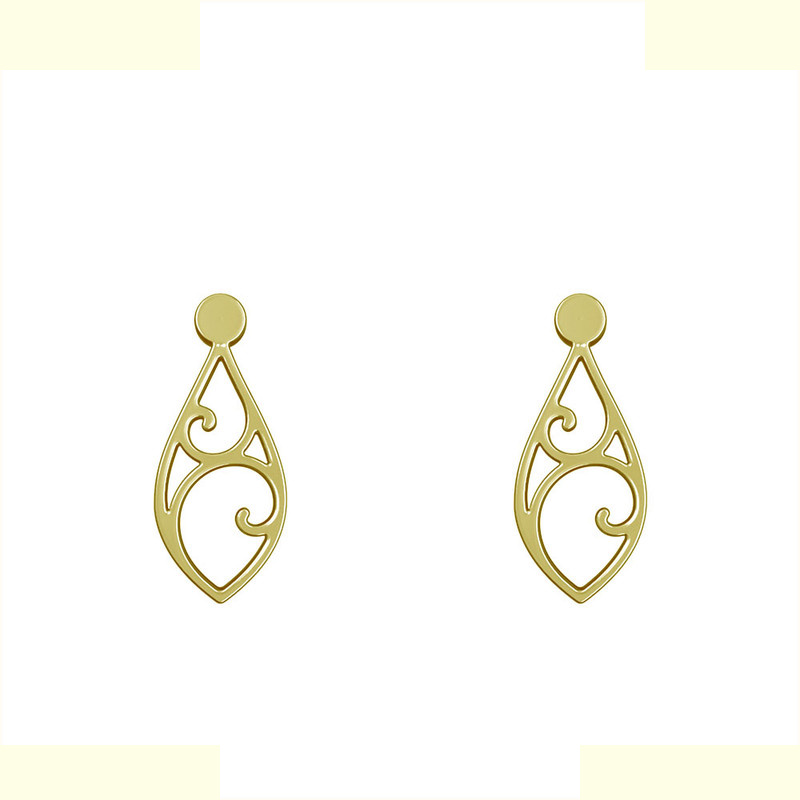 گوشواره طلا 18 عیار زنانه مدوپد مدل هندسی کد GA1-12230