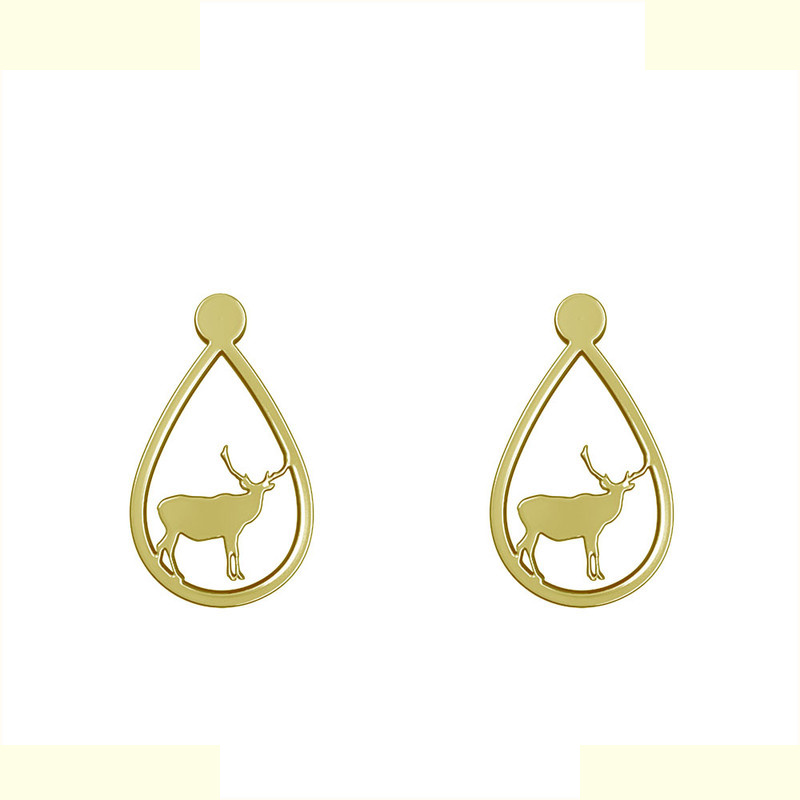 گوشواره طلا 18 عیار زنانه مدوپد مدل گوزن کد GA1-12235