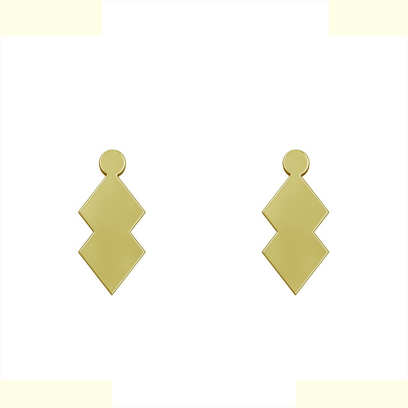 گوشواره طلا 18 عیار زنانه مدوپد مدل هندسی کد GA1-12239