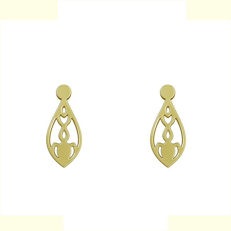 گوشواره طلا 18 عیار زنانه مدوپد مدل هندسی کد GA1-12268