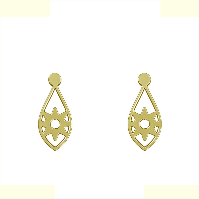 گوشواره طلا 18 عیار زنانه مدوپد مدل ستاره کد GA1-12269