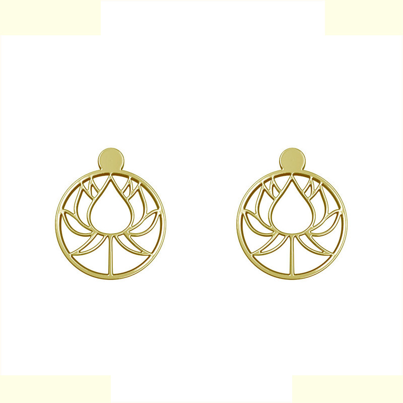 گوشواره طلا 18 عیار زنانه مدوپد مدل گل کد GA1-12287