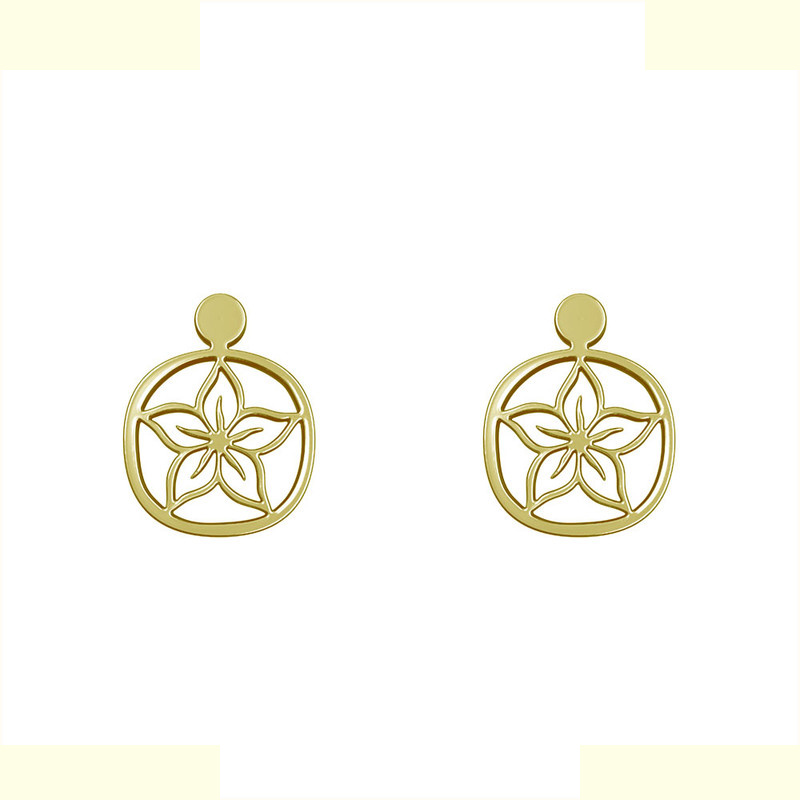 گوشواره طلا 18 عیار زنانه مدوپد مدل گل کد GA1-12292