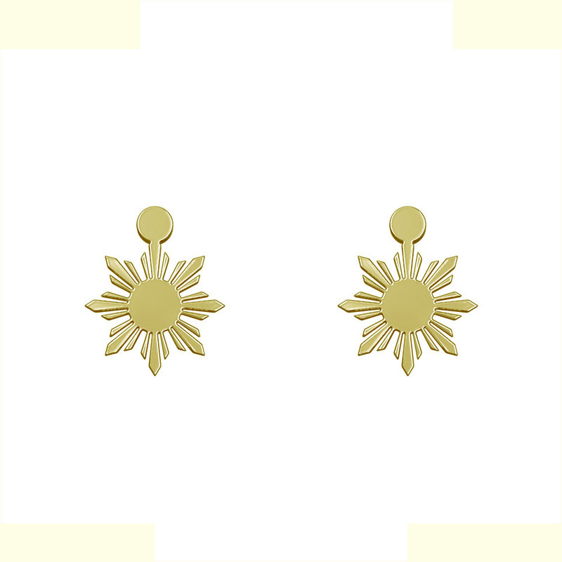 گوشواره طلا 18 عیار زنانه مدوپد مدل خورشید کد GA1-12323