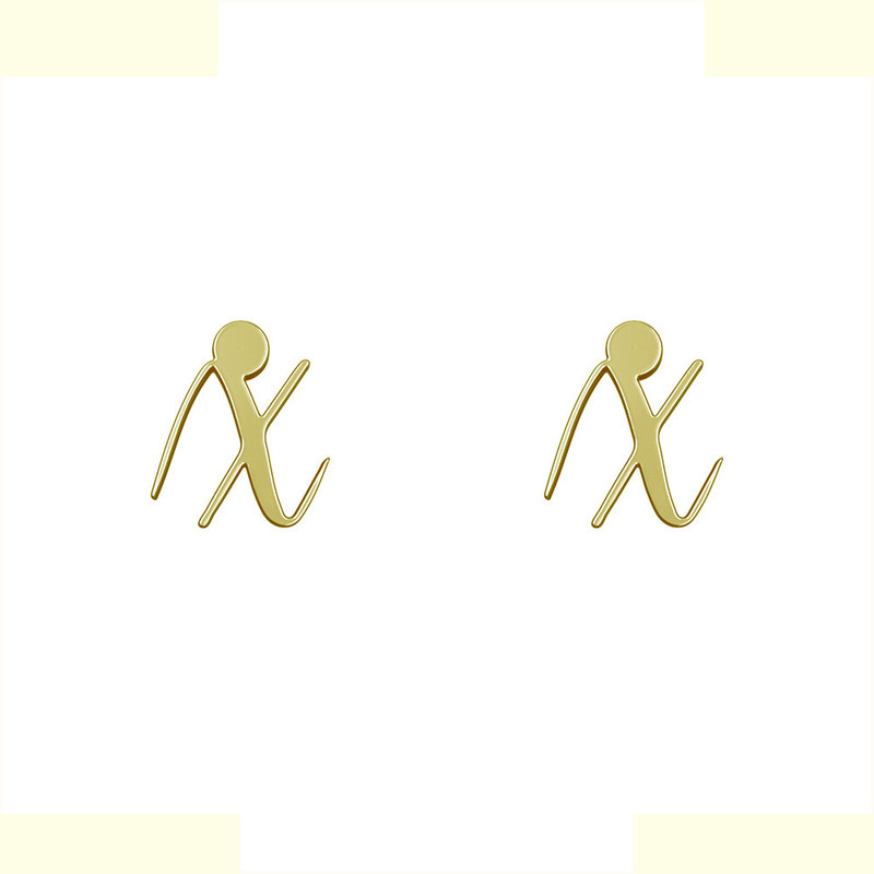 گوشواره طلا 18 عیار زنانه مدوپد مدل حرف x کد GA1-12333